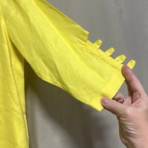 Ali Miles linen yellow tunic top / Size L / Box 5-35 - Picture 2 of 8